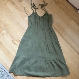 Lucky Brand gauzy green sun dress